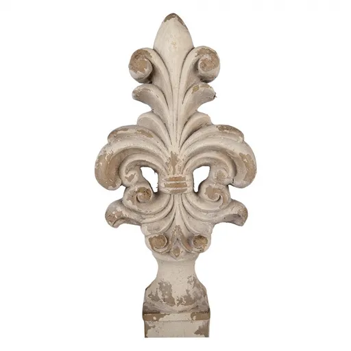 Béžová antik dekorace ornament lilie Fleur-de-lis - 23*14*65 cm Clayre & Eef