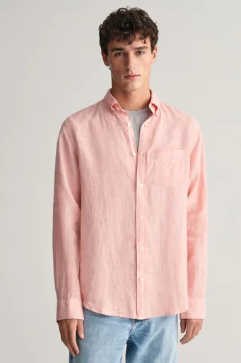 KOŠILE GANT REG LINEN SHIRT PEACHY PINK