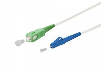SC/APC - LC/UPC simplex 9/125 SM 5m arm.bílý 3mm B3 LSZH