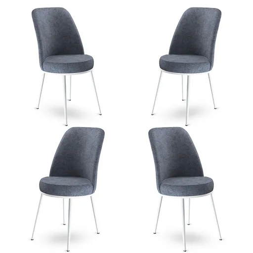 Sada židlí (4 kusy) Dexa - Fume, White