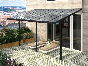 Pergola 557 x 305 cm (černá+transparentní polykarbonát)