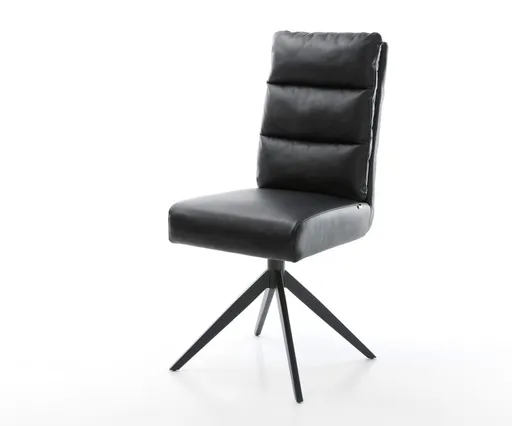 Jídelní židle Pela-Flex pravá kůže černá křížová podnož široká