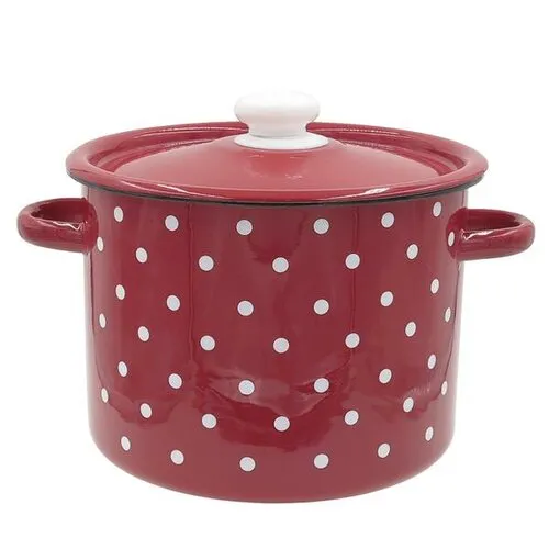 Smaltovaný hrnec s poklicí Tečka 5,5 l, 5,5 l