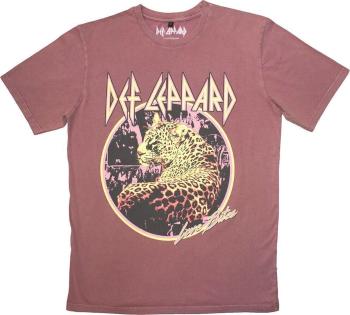 Def Leppard Tričko Love Bites Stone Wash Unisex Kashmir Red S