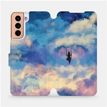 Flipové pouzdro na mobil Samsung Galaxy S21 5G - MR09S Dívka na houpačce v oblacích (5903516616794)