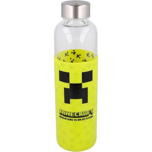 Skleněná láhev s návlekem Minecraft 585 ml