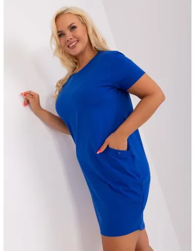 Dámské šaty s délkou ke kolenům plus size LITA kobaltové