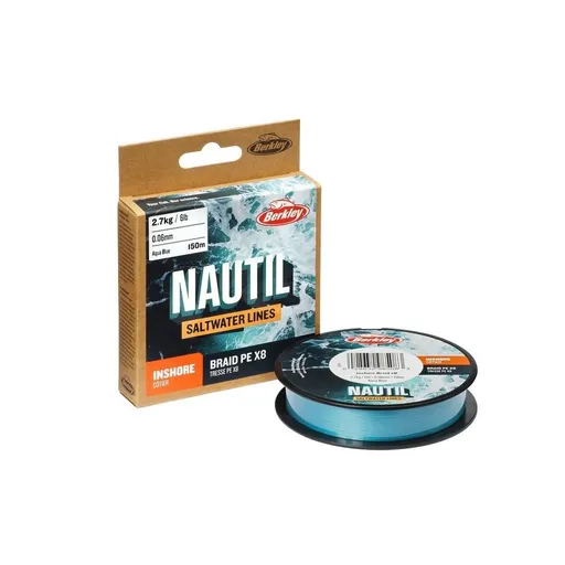 Berkley Šňůra Nautil Inshore Braidx8 Aqua Blue 150m - 0,10mm 4,1kg,Berkley Šňůra Nautil Inshore Braidx8 Aqua Blue 150m - 0,10mm 4,1kg