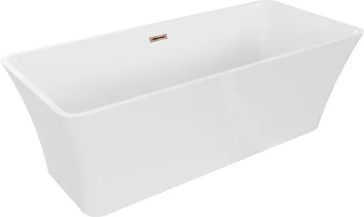 MEXEN/S Tonia volně stojící vana 170 x 75, bílá, sifon a přepad růžové zlato 52171707500-60
