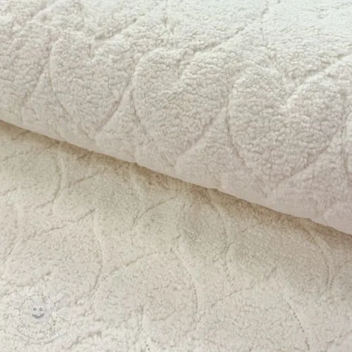 Kabátovina TEDDY Hearts in hearts ecru