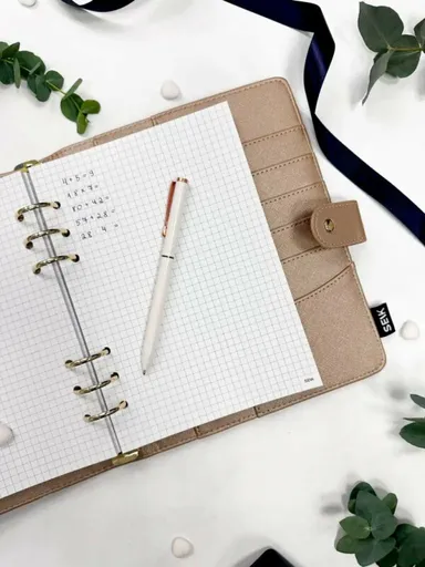 Náplň do koženého (vegan) obalu – čtverečkovaný zápisník 240 listů