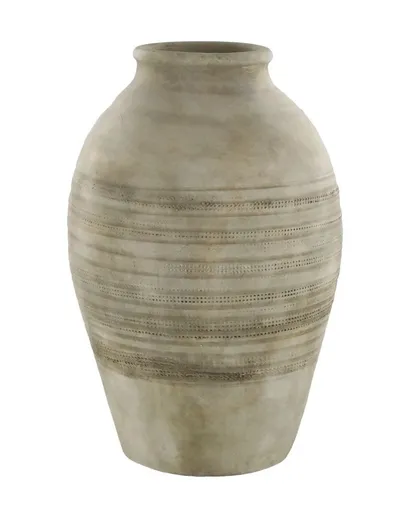 Béžová antik dekorační terakotová váza Lourdes - Ø 25*37 cm 65097900