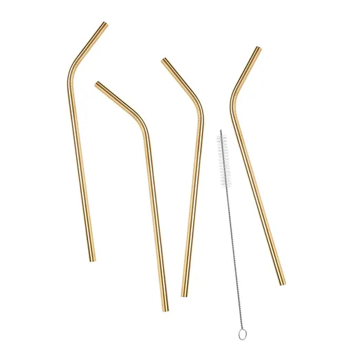 MANHATTAN LOUNGE Brčka z ušlechtilé oceli s kartáčkem set 5 ks