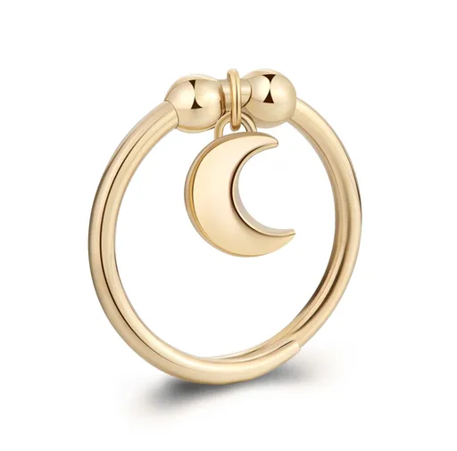 S'Agapõ Nastavitelný pozlacený prsten Měsíc Feelings SFE37