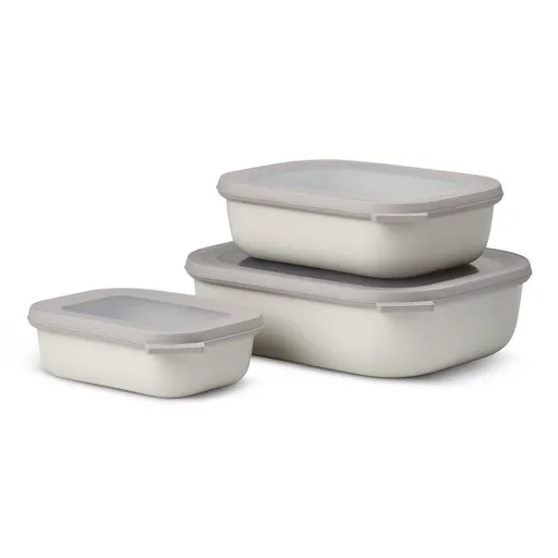 Box na potraviny CIRQULA RECT L, sada 3 ks, severská bílá, plast, Mepal