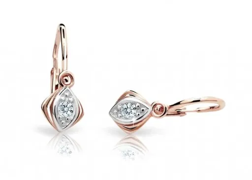 Cutie Jewellery Dětské náušnice z růžového zlata C1897-10-X-4 bílá