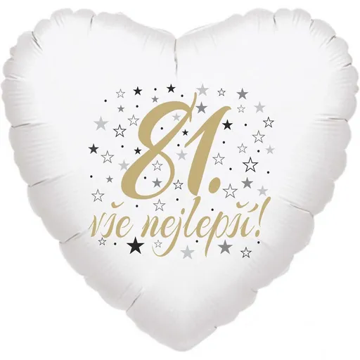 81. narozeniny balónek srdce -