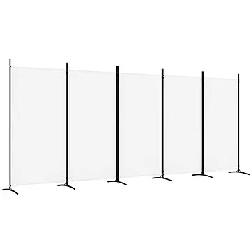 5dílný paraván bílý 433×180 cm textil (350266)