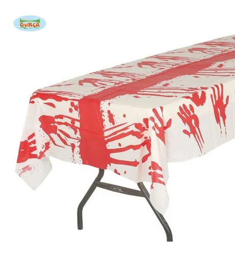 Halloweenský ubrus krvavé ruce 135x270 cm - GUIRCA