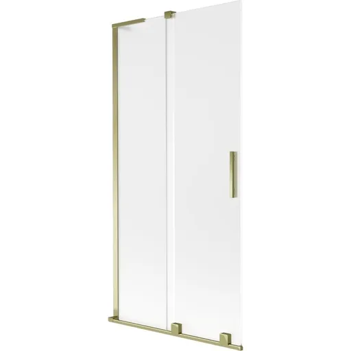 MEXEN/S Velar L dvoukřídlá posuvná vanová zástěna 90 x 150, dekor, zlatá 896-090-003-31-50