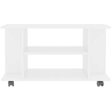 TV stolek s kolečky bílý 80x40x40 cm dřevotříska (800189)