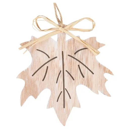 Dřevěný list na zavěšení přírodní javor 10 cm