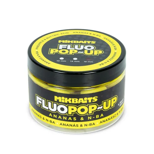 Mikbaits Plovoucí fluo boilie 18mm 150ml - Ananas,Mikbaits Plovoucí fluo boilie 18mm 150ml - Ananas