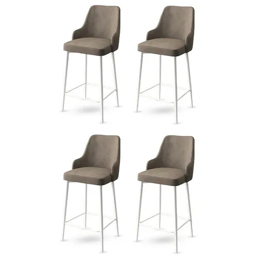 Sada barových židlí Enox Cappuccino and White, 4 ks, 4 ks