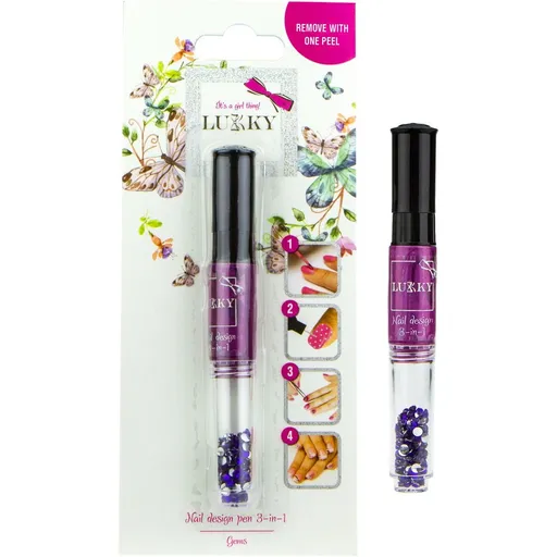 LUKKY 2 v 1 lak na nehty a třpytky, karmínová