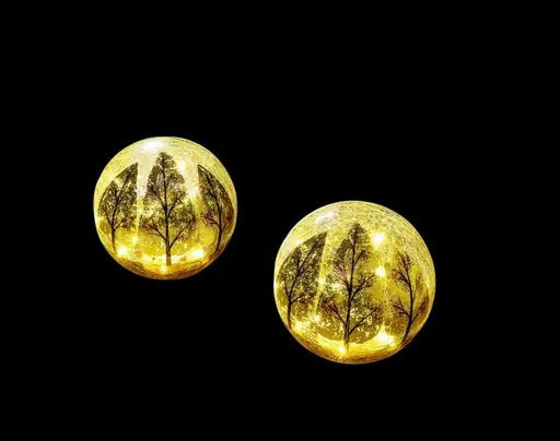 LED skleněná koule Zlatý podzim