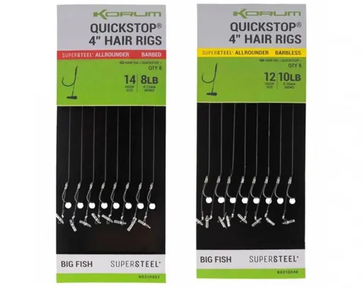 Korum Hotové Návazce Big Fish Quickstop Hair Rigs Barbless 38cm,Korum Hotové Návazce Big Fish Quickstop Hair Rigs Barbless 38cm