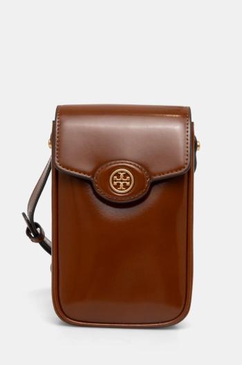 Kožená kabelka Tory Burch Robinson hnědá barva, 156747.223