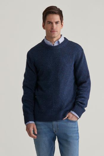 SVETR GANT NEPS WOOL C-NECK EVENING BLUE