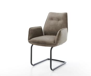 Jídelní židle Zoa-Flex taupe vintage konzolová podnož kulatá