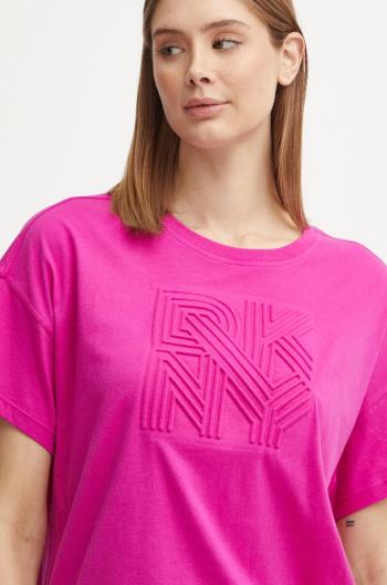 Bavlněné tričko Dkny růžová barva, DP4T9851