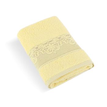 Bellatex Orchidea kollekció világossárga frottír törölköző, 50 x 100 cm, világossárga, 50 x 100 cm