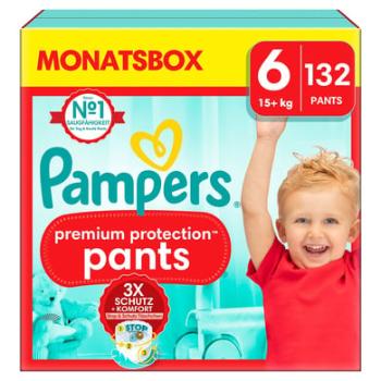 Pampers Premium Protection Pants, velikost 6, 15kg+, měsíční balení (1x 132 plen