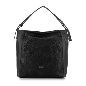 Damska torebka worek z ekoskóry z nitami czarna 99-4Y-715-1