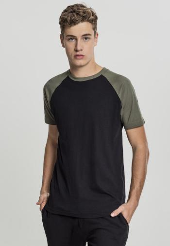 Urban Classics Raglan Contrast Tee blk/olive - 5XL