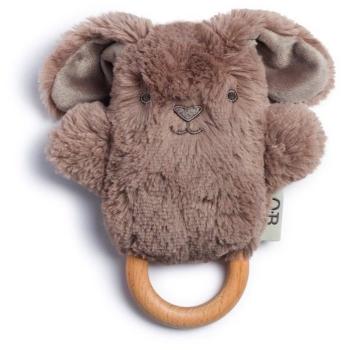 O.B Designs Bunny Soft Rattle Toy plyšová hračka s chrastítkem Earth Taupe 3m+ 1 ks