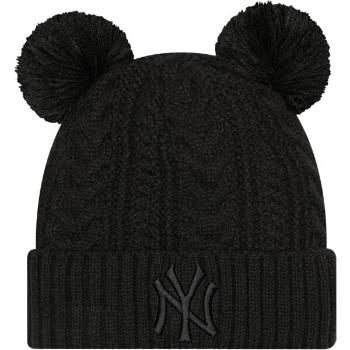 New Era MLB WMNS DOUBLE POM CUFF BEANIE NEW YORK YANKEES Klubový kulich, černá, velikost