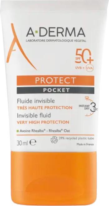 A-DERMA Sluneční fluid SPF 50 Protect Pocket (Vey High Protection Invisible Fluid) 30 ml