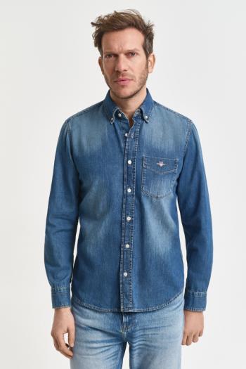 KOŠILE GANT REG DENIM SHIRT MID BLUE WORN IN