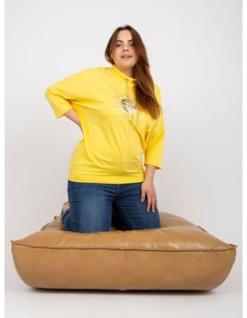 Dámská halenka plus size s 3/4 rukávy RADELLA žlutá 