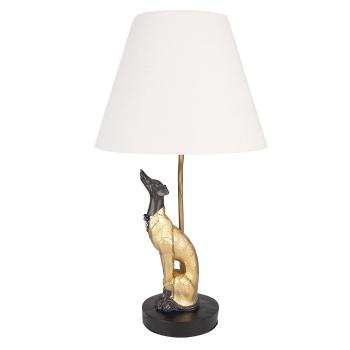 Černozlatá stolní lampa Dog se stínidlem - Ø 30*56 cm E27/max 1*60W 5LMC0020