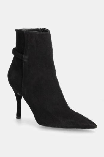 Semišové boty Furla Core Ankle Boot dámské, černá barva, na podpatku, YG61FCD C10000 O6000