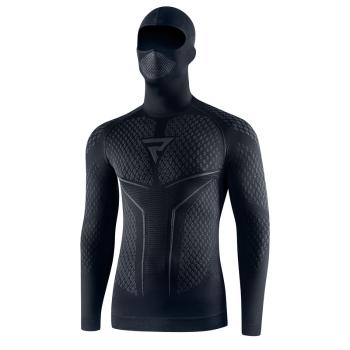 Moto thermo triko s kuklou Rebelhorn Therm II 2in1 Long Sleeve  černo-šedá  XS/S