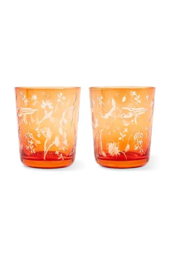 Pols Potten pohár szett scattered flower 8 x 9 cm 2 db narancssárga
