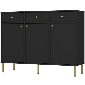 Komód Tokyo 2  3F 3S fekete grafit 827