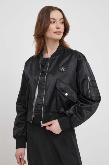 Bomber bunda Calvin Klein Jeans černá barva, přechodná, J20J223033